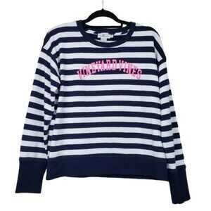 Vineyard Vines Womens Long Sleeve Blue White Striped Pullover Sweatshirt Size S